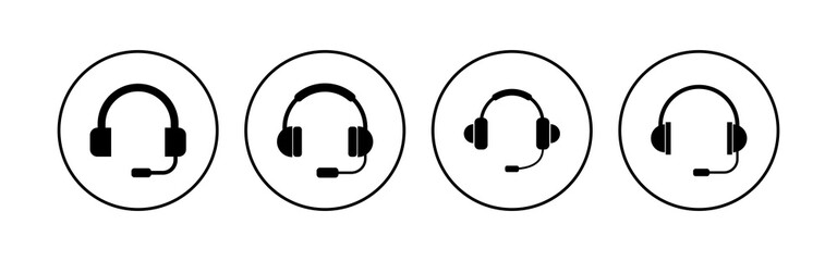 Headphone icon set. Headset icon symbols