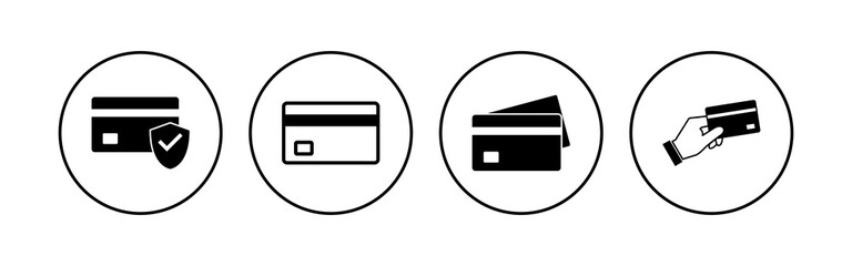 Credit card icon set. Credit card payment icon vector
