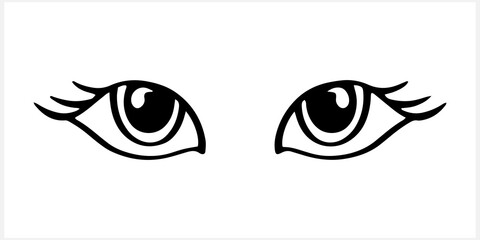 Doodle eye icon isolated on white. Vector stock illustration. EPS 10