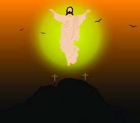 Illustration of The Ascension Day of Jesus Christ.