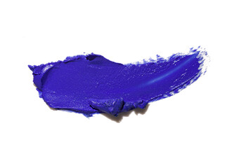 Smeard metallic electric blue liquid eye shadow or gel eye liner textures smudge isolated on white