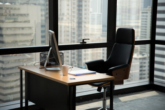 office interior with a table and chairs