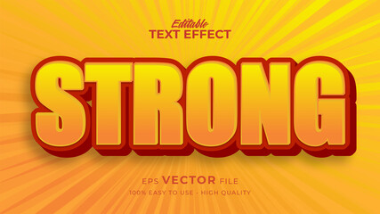 Editable text style effect - yellow strong comic text style theme