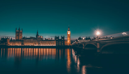 Obraz premium Big Ben and House of Parliament at Night, London, United Kingdom