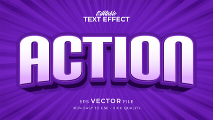 Editable text style effect - purple action text style theme