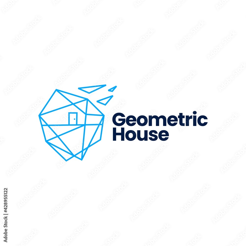 Wall mural geometric house home polygonal logo vector icon illustration