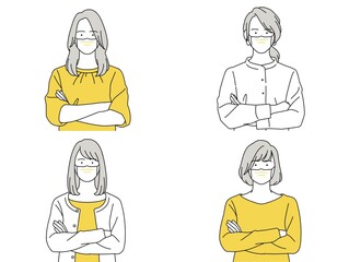 人物イラスト 受付 男女 正体 シンプル Wall Mural Wallpaper Murals Akaomayo