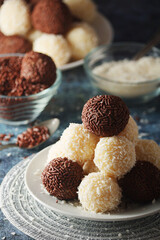 Beijinho and Brigadeiro sweets - national cuisine of Brazil