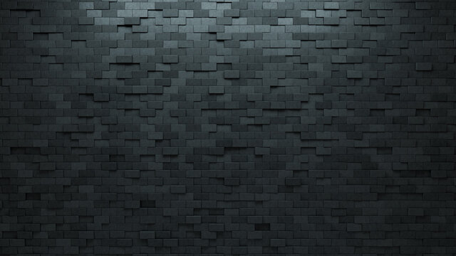 3D, Futuristic Wall background with tiles. Concrete, tile Wallpaper with Rectangle, Polished blocks. 3D Render