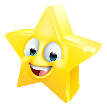 Star Happy Emoticon Cartoon Face