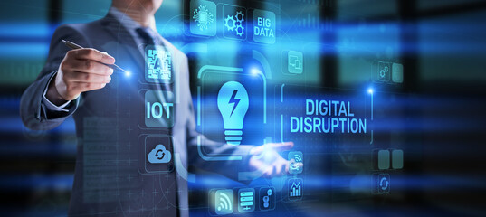 Digital disruption transformation digitalization innovation technology business concept