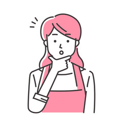 理解するエプロン姿の若い女性