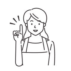 Fototapeta premium 話すエプロン姿の若い女性