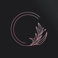 Flower line logo icon vector template.