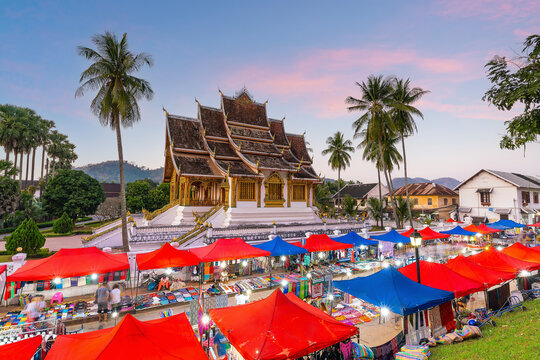 Cityscape of old town Luang Prabang in Loas