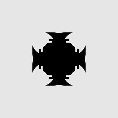 Christian cross flat icon. Simple style christian religion. poster design background symbol. Leaf logo. Logo design element. T-shirt printing. Vector for sticker.