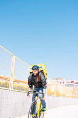 Man who works delivering food by courier to home.