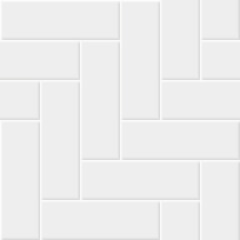 White ceramic tile herringbone seamless pattern.  Parquet texture.