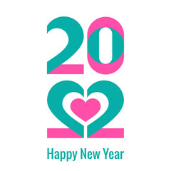 Happy New Year 2022. The numbers shape the heart. Suitable for greeting card, banner, poster