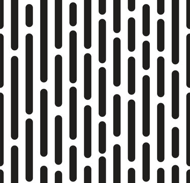 Seamless pattern. Black vertical rounded lines on white background. Texture for print, wallpaper, home decor, textile, package design