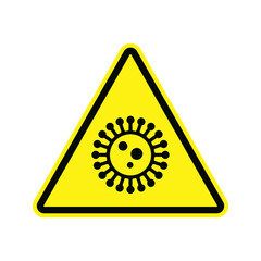 Corona icon. COVID 19 warning sign or symbol. vector illustration