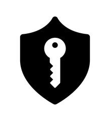 Shield key icon design template, vector illustration.