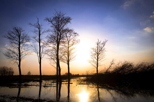 Po zimowych roztopach na wielu polach zgromadziła się woda. Dla rolnik&oacute;w jest to problem, jednak może stanowić ładny krajobraz.