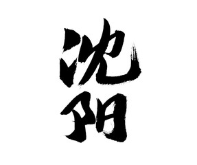 Chinese city "Shenyang" handwritten calligraphy font