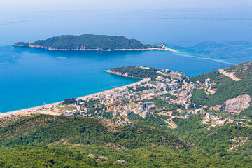 Fototapeta na wymiar Seascape of Budva Riviera in Montenegro