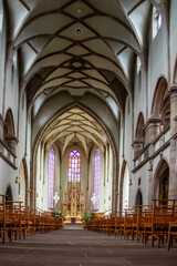 Fototapeta premium Molsheim. Intérieur de l'église des jésuites Saint-Georges, Bas-Rhin. Alsace. Grand Est 