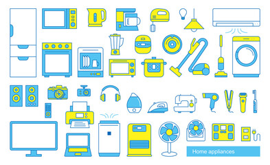 Home appliances vector icon 家電アイコンセット