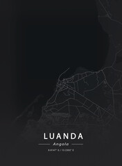 Map of Luanda, Angola
