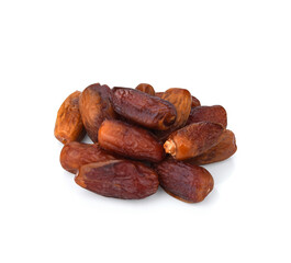 Pile of tasty dry dates isolated on white background. Arabic food