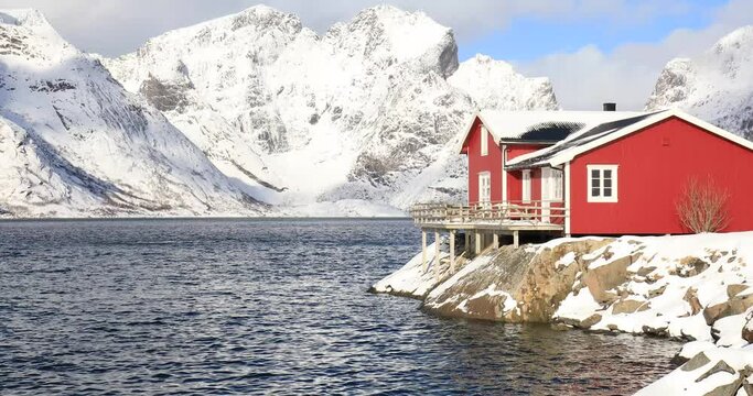 Sehensw&uuml;rdigkeit in Hamnoy, Lofoten, Norwegen