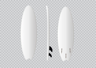 White vector surfing board template: longboard