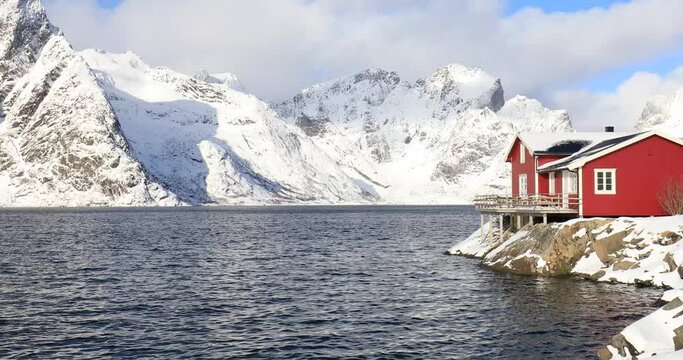 Sehensw&uuml;rdigkeit in Hamnoy, Lofoten, Norwegen