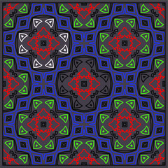 Geometric vector pattern with triangular elements. Seamless pattern with simple colors .Vector hand drawn doodle pattern.