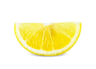 Slice lemon isolated on white background