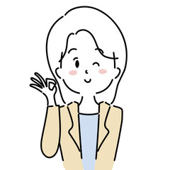 OKサインをする女性