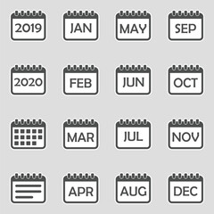 Obraz premium Calendar Icons. Set 2. Sticker Design. Vector Illustration.