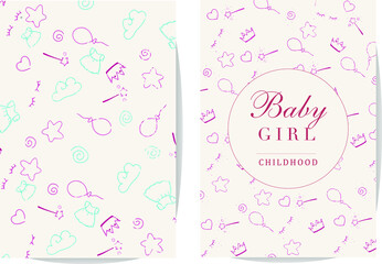 greeting card with kids accessories for girls.