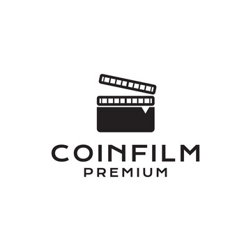 coin film logo vector icon illustration modern style for your business