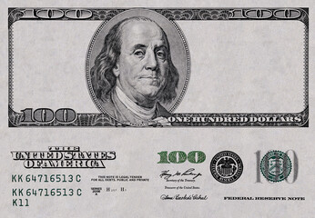 U.S. 100 dollar banknote. Elements