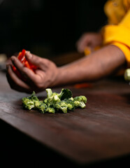 Chef is chopping vegetables!