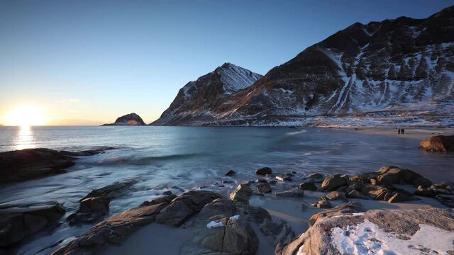 Haukland Strand auf den Lofoten, Norwegen
