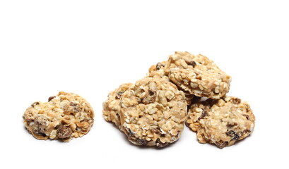Muesli cookies, granola biscuits with peanuts, raisins and sunflower seeds