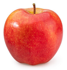 Fresh Red apple isolated on white background, Red Envy apple with leaves on white background With clipping path