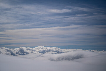 the white cloud from above view