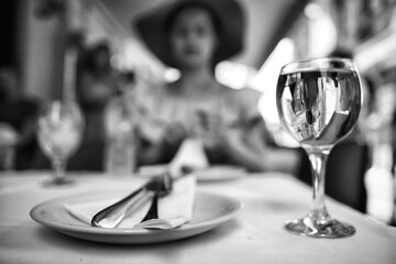 summer cafe wine street glass, rest serving holidays food