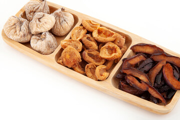Healthy food .. Dried fruits, dried figs, dried plum, dried apricots